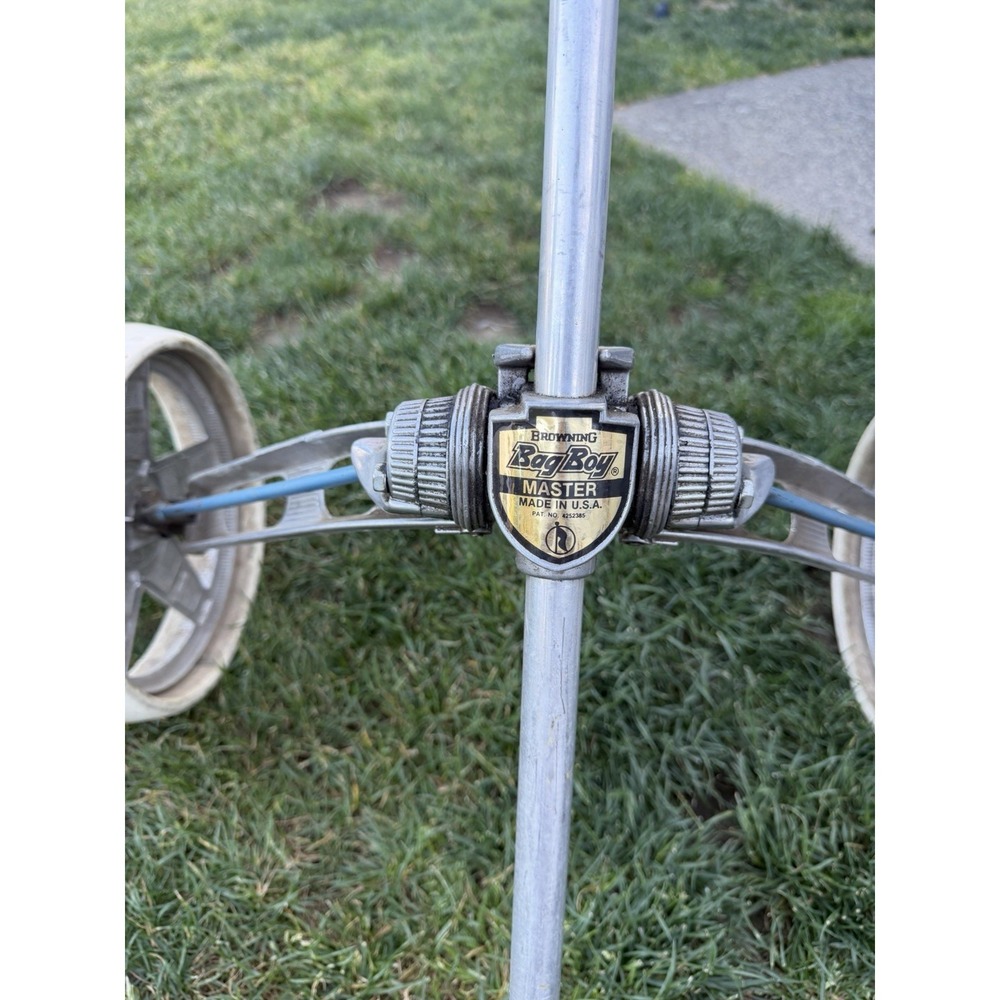 Vintage MASTER Bag Boy Collapsible Golf Pull Cart Aluminum Antique Golf Caddy - Picture 8 of 14